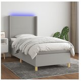  Box spring s madracem LED svjetlosivi 100x200 cm tkanina | shoptok.hr