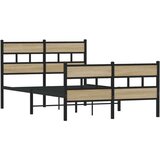 vidaXL Metalni okvir kreveta bez madraca boja hrasta sonome 120x200 cm | shoptok.hr