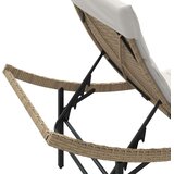 vidaXL Ležaljka za sunčanje s jastukom bež 55 x 199 x 50 cm poliratan | shoptok.hr