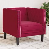  Fotelja Chesterfield crvena boja vina baršunasta | shoptok.hr