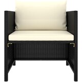 Maison Chic Vrtni kavč - Zunanji kavč z blazinami črn poli ratan, (22044033) | Shoptok.si