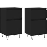 The Living Store Komoda 2 kosa črna 40x35x70 cm inženirski les - Komoda, (21503196) | Shoptok.si