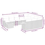  11-dijelni set vrtnih sofa od poliratana s jastucima crni | shoptok.hr