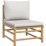  4-dijelna vrtna garnitura od bambusa sa svjetlosivim jastucima | shoptok.hr