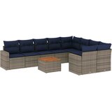  10-dijelni set vrtnih sofa od poliratana s jastucima sivi | shoptok.hr