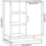 vidaXL Komoda dimljeni hrast 62x35x76 cm inženirski les | Shoptok.si