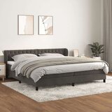  Box spring postelja z vzmetnico temno siva 200x200 cm žamet, (20789018) Cene