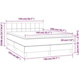  Okvir kreveta s oprugama i madrac svjetlosivi 140x200cm tkanina | shoptok.hr