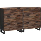  Komode s ladicama s pohranom 2 pcs Smeđa Srednja Masivno drvo | shoptok.hr