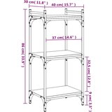  Regal za knjige s 3 razine siva boja hrasta 40x30x86 cm drveni | shoptok.hr