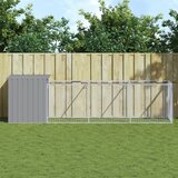 vidaXL Kućica za pse s igralištem svjetlosiva 110x405x110 cm čelična Cijene