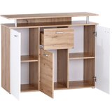 Mömax komoda leon, bela, barva hrasta | Shoptok.si