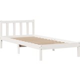  Knjižna postelja brez vzmetnice bela 75x190 cm trdna borovina | Shoptok.si