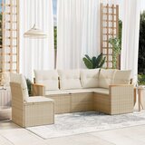  5-dijelni vrtni set sofa s jastucima bež od poliratana | shoptok.hr