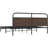 Metalni okvir kreveta bez madraca smeđa boja hrasta 200x200 cm | shoptok.hr