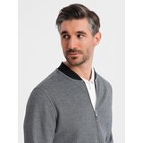 Ombre Men's pique knit bomber jacket - black | shoptok.hr