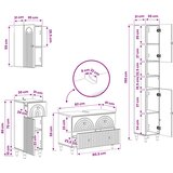  Set kupaonskih ormara od 4 dijela ALKMAAR Crna | shoptok.hr