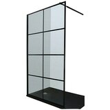 AQUAART Tuš stijena Vetro Cubo (Crne boje, Š x V: 110 x 200 cm, Debljina: 8 mm) | shoptok.hr