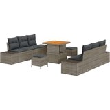  Set od 9 komada vrtnih kauča s jastučićima siva poli ratan akacija 2-sjedalo vrtni kauč s jastučićima siva poli ratan set od 3 | shoptok.hr