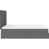 vidaXL Otomanski posteljni okvir z vzmetnico siv 140x190 cm blago | Shoptok.si