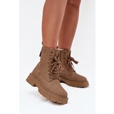 Boto Women's Ankle Boots Workers With Zipper Dark Beige Tirina Cijene