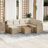  8-dijelni set vrtnih sofa od poliratana s jastucima bež | shoptok.hr