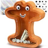 NIKCORP Hranilnik v obliki črke I, lesen in izobraževalen, s prozorno ploščo in nalepkami za personalizacijo, 20,5 x 4 x 23 cm, (5000156487) | Shoptok.si