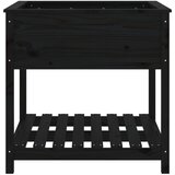  Sadilica s policom crna 82,5x82,5x81 cm od masivne borovine | shoptok.hr