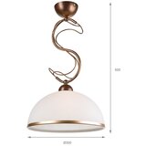  Luster na šipci COBRA 1xE27/60W/230V prečnik 30 cm bronza/patina | Eponuda.com