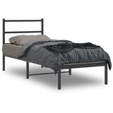 vidaXL Kovinski posteljni okvir z vzglavjem črn 75x190 cm | Shoptok.si