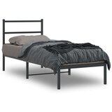 vidaXL Metalni okvir za krevet s uzglavljem crni 75x190 cm | shoptok.hr