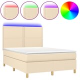 Krevet box spring s madracem LED krem 140x190 cm od tkanine | shoptok.hr