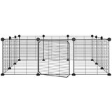  Kavez za ljubimce s 12 panela i vratima crni 35 x 35 cm čelični | shoptok.hr
