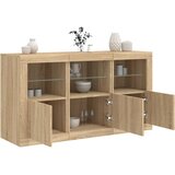 vidaXL Komoda z LED lučkami sonoma hrast 123x37x67 cm | Shoptok.si