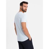 Ombre BASIC men's classic cotton tee-shirt with a crew neckline - light grey | Shoptok.si