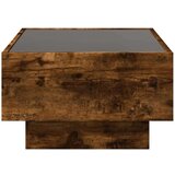 vidaXL Klubska mizica LED dimljeni hrast 70x50x30 cm inženirski les | Shoptok.si