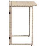 vidaXL Zložljiva vrtna miza Beige 90x51x75 cm Poly Rattan | Shoptok.si