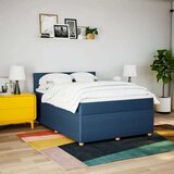  Krevet s oprugama i madracem plavi 140 x 190 cm od tkanine | shoptok.hr