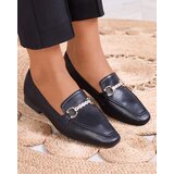 Resti Black women's moccasins with gold embellishment Suletta- Footwear | ePonuda.com