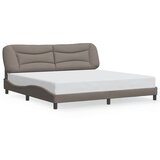  Okvir kreveta s LED-om bez madraca Hvar smeđesivi 200 x 200 cm od tkanine | shoptok.hr