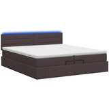  Krevet od pjene s madracem i LED-om Tamno smeđa 200 x 200 cm | shoptok.hr