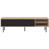 TemaHome Črna/v naravni barvi TV omarica v hrastovem dekorju 165x40 cm Ampère – Cene
