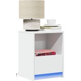  Noćni ormarići s LED svjetlima 2 kom bijeli konstruirano drvo | shoptok.hr