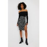 Trendyol black ruffle detailed knitted skirt Cene