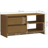 TV ormarić smeđa boja meda 80 x 31 x 39 cm od masivne borovine | shoptok.hr