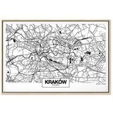  Slika - City Plan: Krakow (1 Part) Wide 90x60 U prirodnom drvenom okviru | shoptok.hr