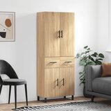 vidaXL Visoka komoda sonoma hrast 69,5x34x180 cm inženirski les | Shoptok.si