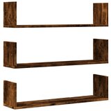 Maison Chic 3 kosi Stenske Police - Viseče police dimljeni hrast 80x18x18 cm inženirski les, (21793350) | Shoptok.si