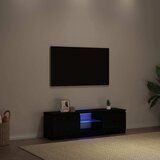 TV ormarić s LED svjetlima crni hrast 120x30x36 cm inženjerski drvo | shoptok.hr