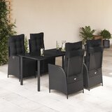 vidaXL 5-dijelni vrtni blagovaonski set s jastucima od poliratana crni | shoptok.hr